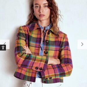 Boden Multicolor Plaid Women's Blazer